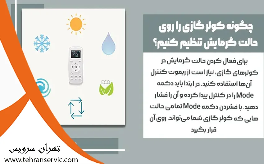 تنظیم کولر گازی روی حالت گرمایش